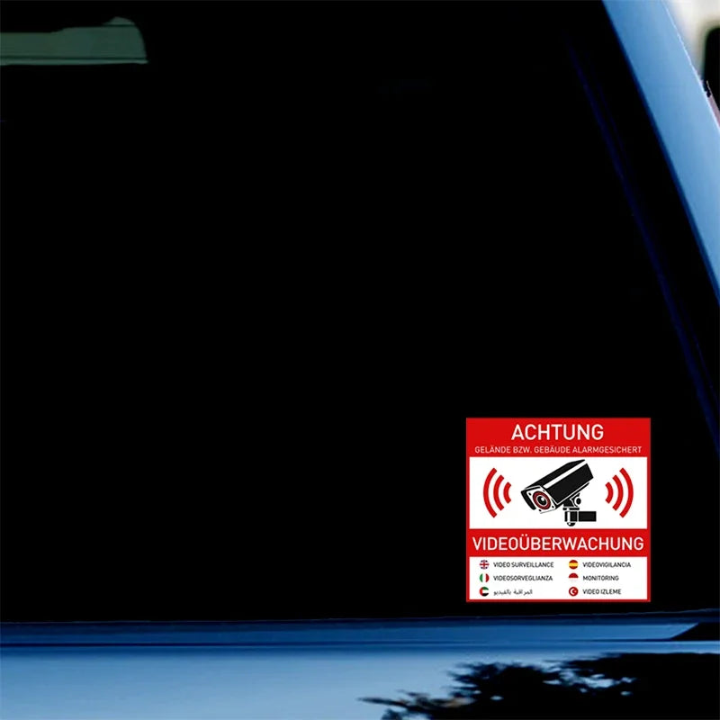 8pcs 10 x 10cm Stickers Video Surveillance Sticker for More Security Warning Sticker Peaceful Pleasures Health and Wellness