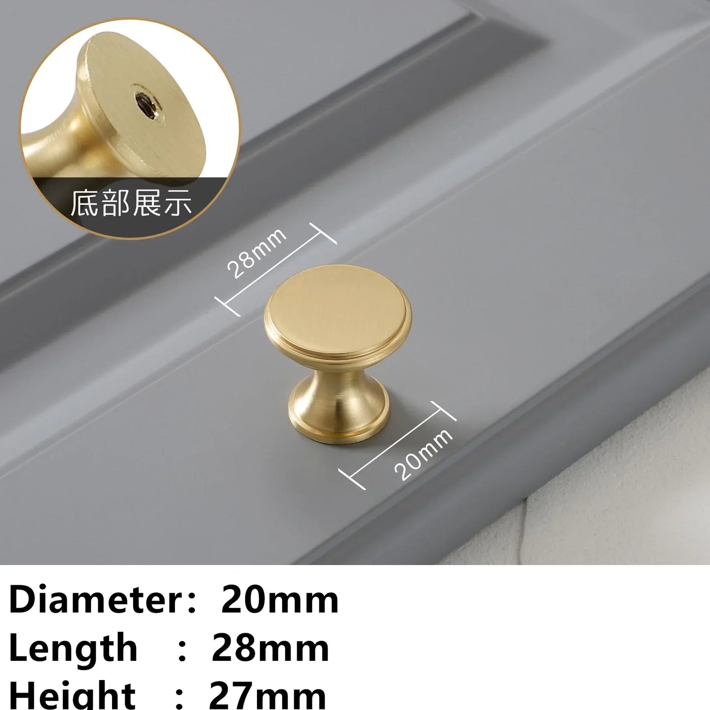 Golden Ring Cabinet Knob – Single Hole Zinc Alloy Drawer Handle