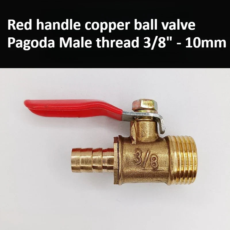 Brass Pagoda Ball Valve – Threaded 6–12mm Water Oil Gas Fuel
