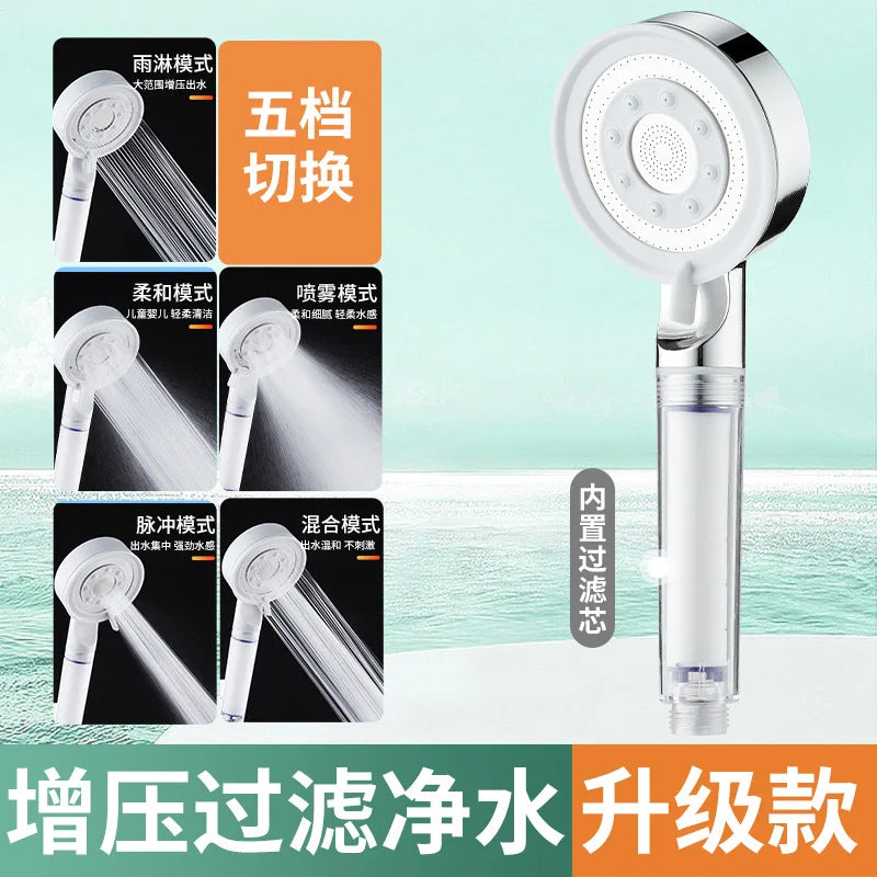 5-Mode High Pressure Handheld Shower Head Set | Water Saving