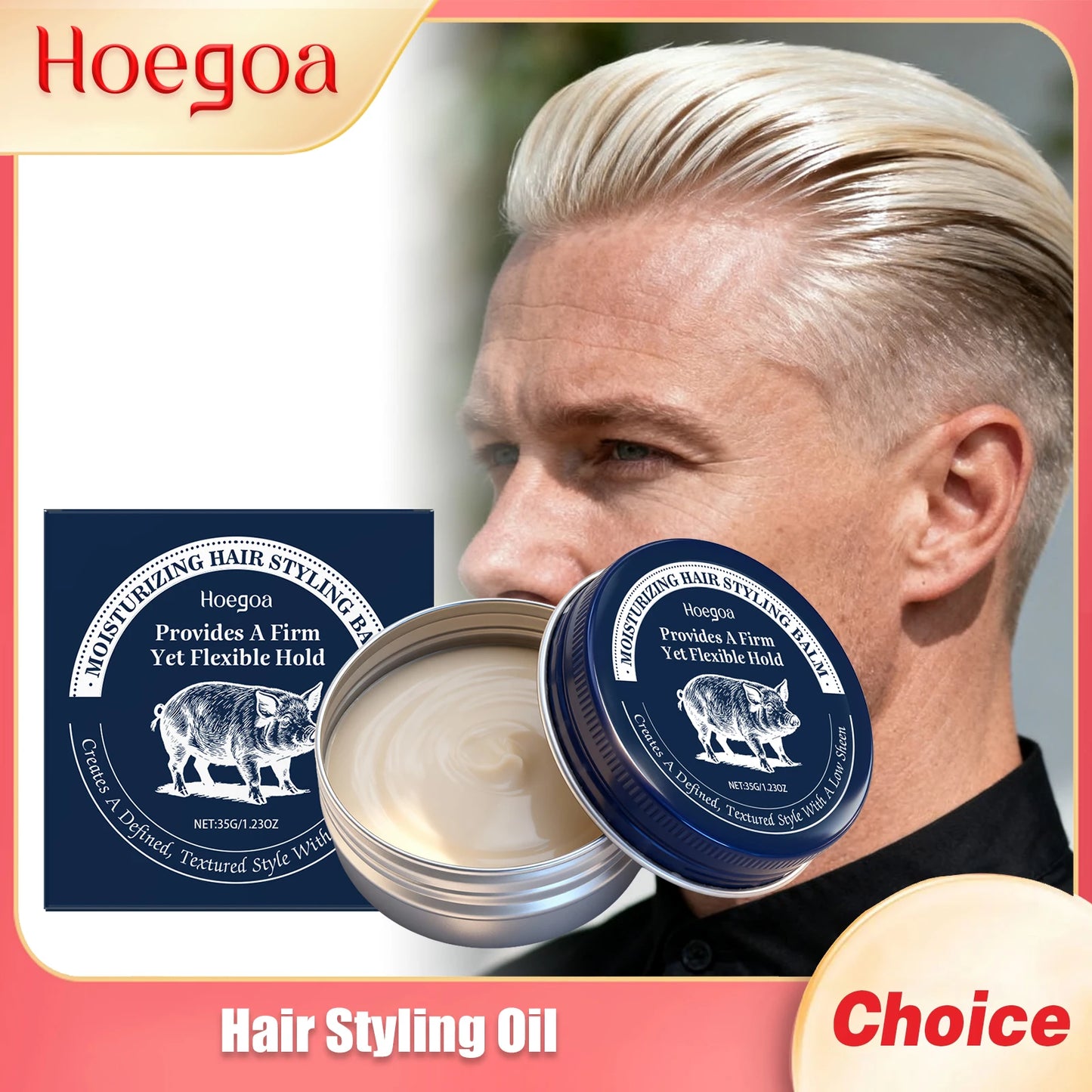 HOEGOA Hair Styling Balm – Matte Hold & Frizz Control, 35g