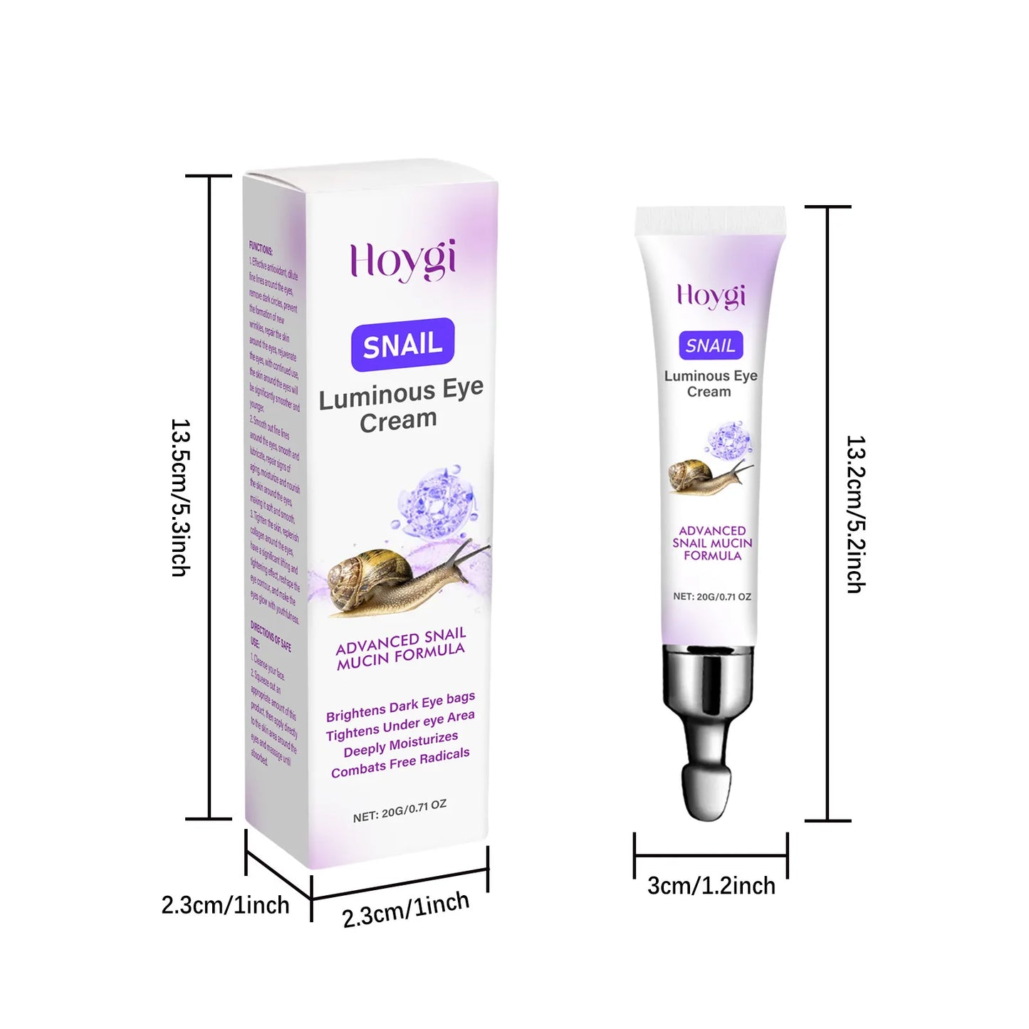 Hoygi Snail Mucin Eye Cream 20g | Dark Circles & Fine Lines