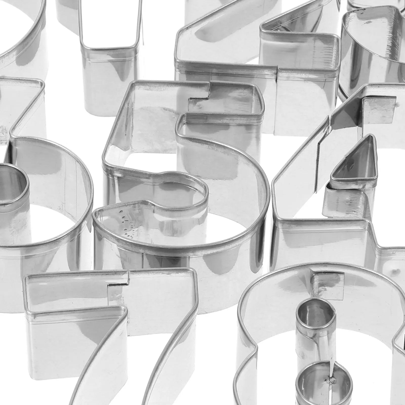 10Pcs Number Cookie Mold Stainless Steel Biscuit Cutter DIY Home Baking Accessories Reusable Festival Birthday Birthday Party Peaceful Pleasures Health and Wellness