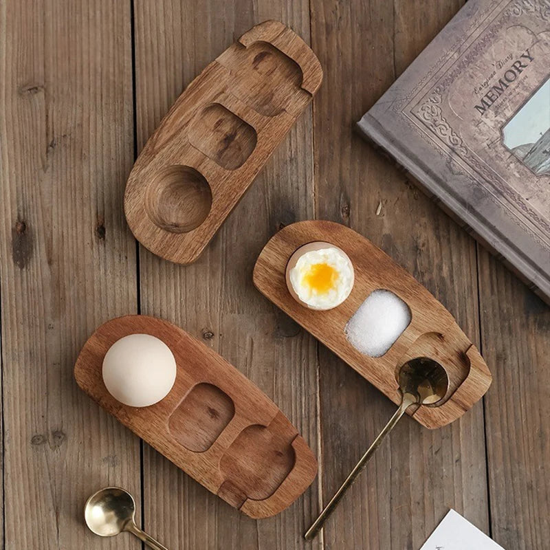 Multi-Function Wooden Egg Tray Handmade Creative Punch Cup Holder Eco-Friendly Simple Eggshell Cup Egg Holder Kitchen Accessorie Peaceful Pleasures Health and Wellness