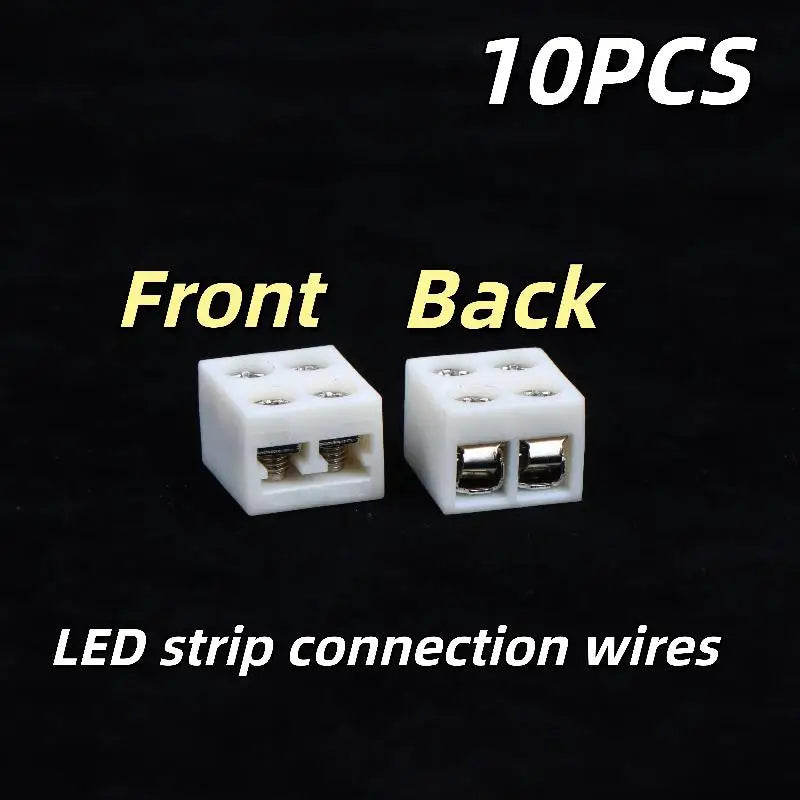 8mm 2-Pin Solder-Free LED Strip Connectors – Screw Fix 2/10Pcs