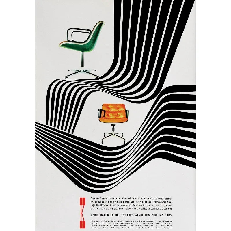 Vintage Bauhaus Chairs Canvas Poster | Mid-Century Wall Art