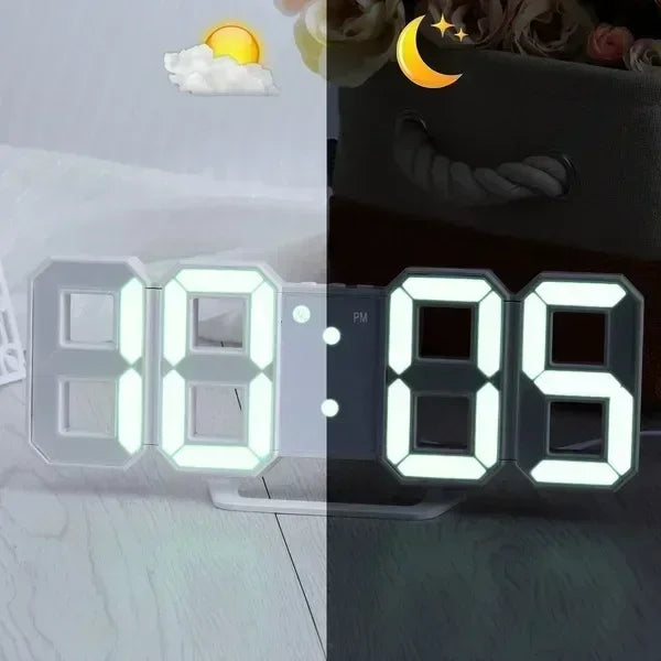 Wall Clock 3D Led Clocks Decoration for Bedroom Mode Home and Decoration Hanging Large Digital Watches Interior Room Light Decor Peaceful Pleasures Health and Wellness