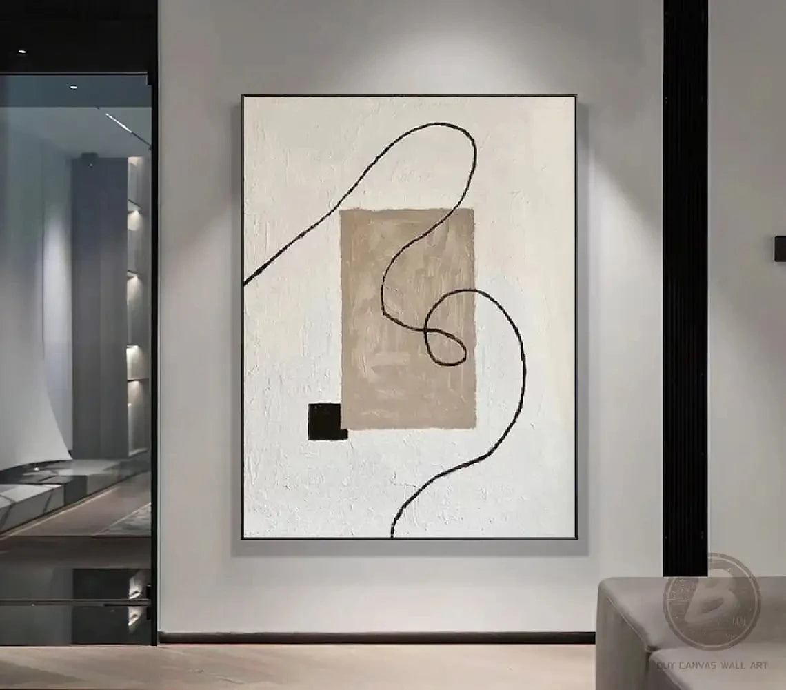 Handmade Textured Wall Art, Beige, Brown, Abstract Oil Painting on Canvas, Neutral, Large Wall Decor, Home Decoration Peaceful Pleasures Health and Wellness