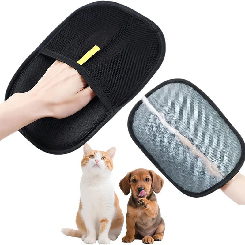Pet Hair Removal Tool Reusable Static Removal Gloves, Double-Sided Grooming Gloves for Pets Removes Pet Fur Hair for Carpets Peaceful Pleasures Health and Wellness