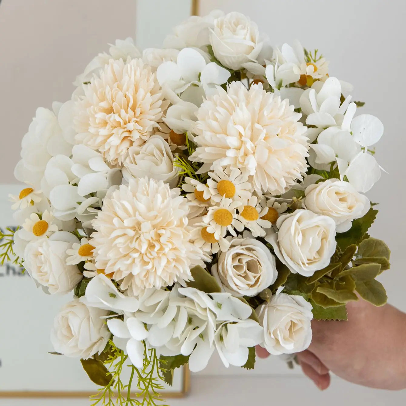 Artificial Chamomile Hydrangea Silk Bouquet | Wedding & Home Décor