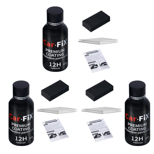 3PCS 12H Car Liquid Ceramic Coat Super Hydrophobic Glass Coating Set Polysiloxane and Nano Materials Ceramics for Cars Peaceful Pleasures Health and Wellness 3 Set