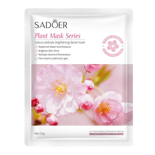 SADOER Sakura Brightening Facial Masks Moisturizing Soft And Light Hydrating Nicotinamide Lifting Firming Face Mask Skin Care Peaceful Pleasures Health and Wellness