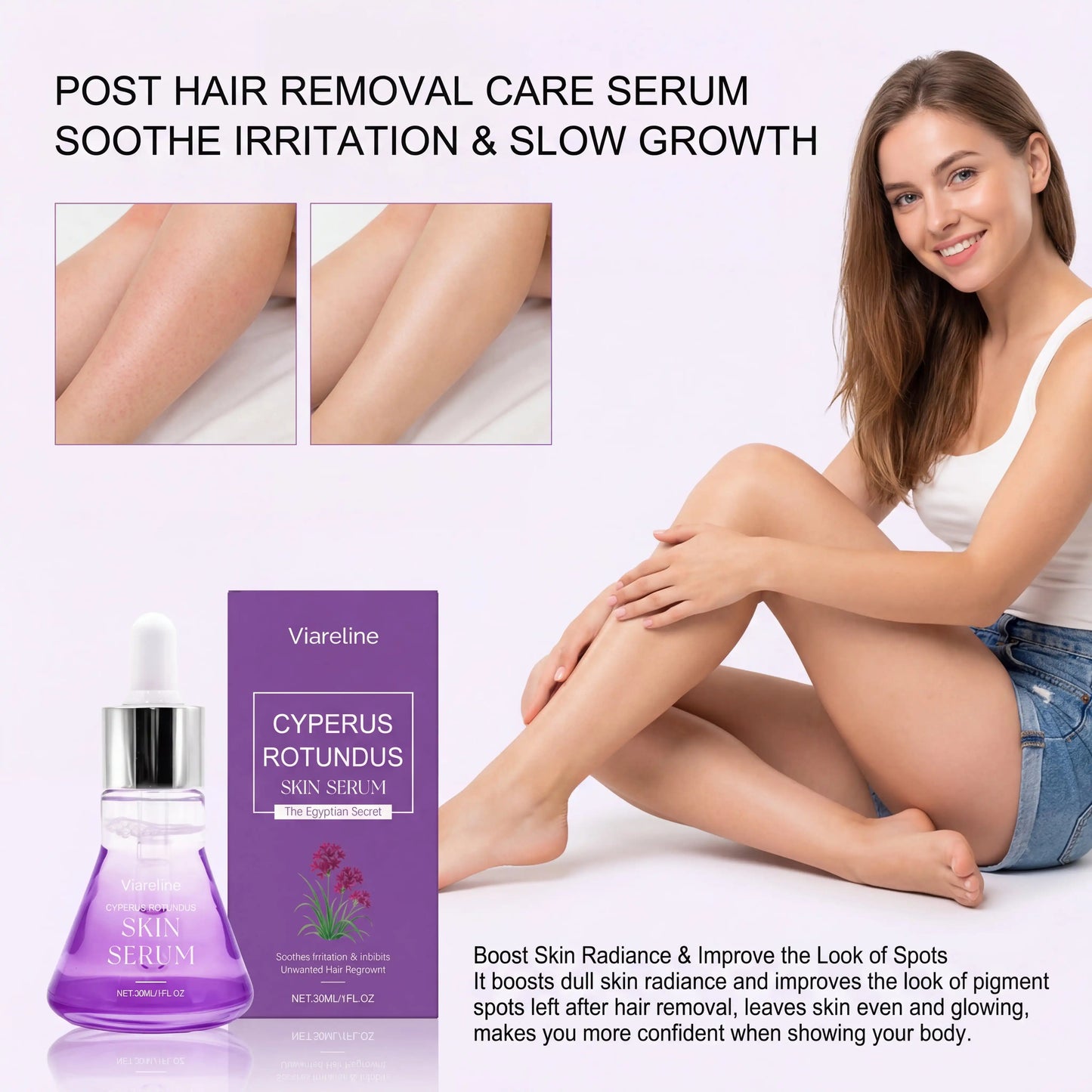 Post Hair Removal Serum | Hyaluronic Acid & Ceramide 30ml