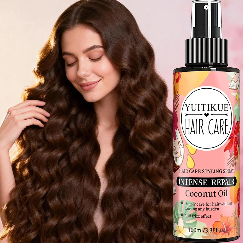 YUITIKUE Coconut Oil Hair Care Styling Spray | Intense Repair Formula | Anti Frizz & Deep Care For Lightweight, Healthy Hair Peaceful Pleasures Health and Wellness