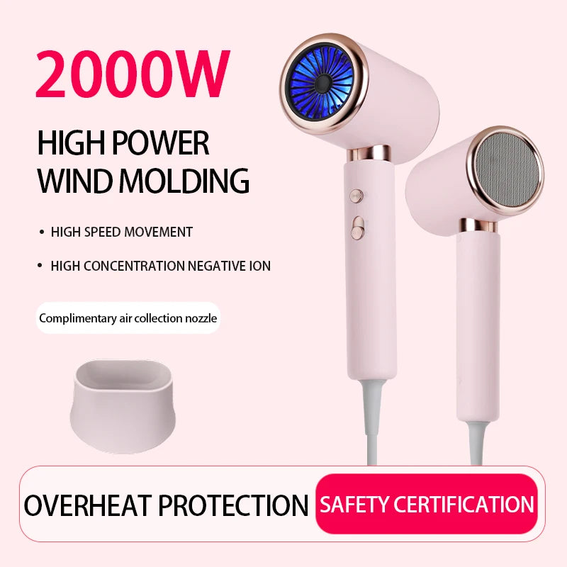 HOMEFISH 2000W Ionic Blow Dryer | 5-Speed Professional Hair Dryer