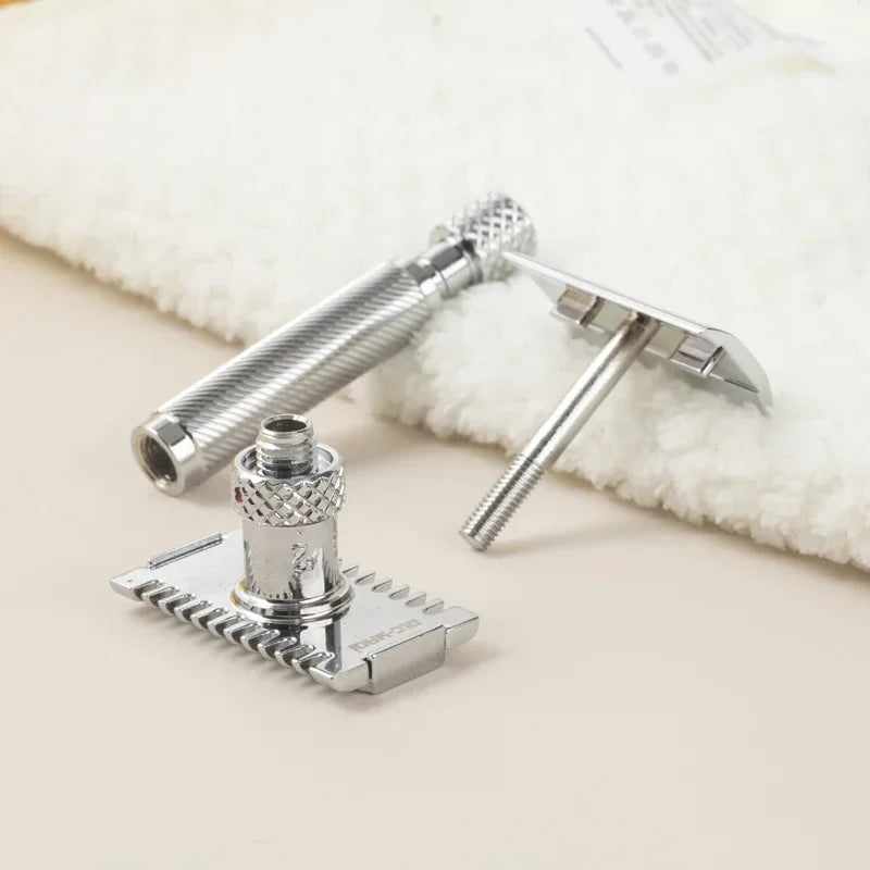 2026 Yaqi the FINAL CUT OC Adjustable Chrome Color Safety Razor for Men - Mens Grooming Classic Shaving Razor Peaceful Pleasures Health and Wellness