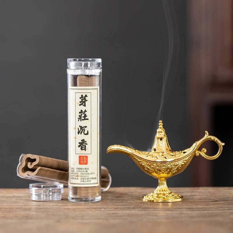 Hollow Legend Aladdin Magic Genie Lamps Incense Burners Retro Wishing Oil Lamp Home Decor Gift Peaceful Pleasures Health and Wellness
