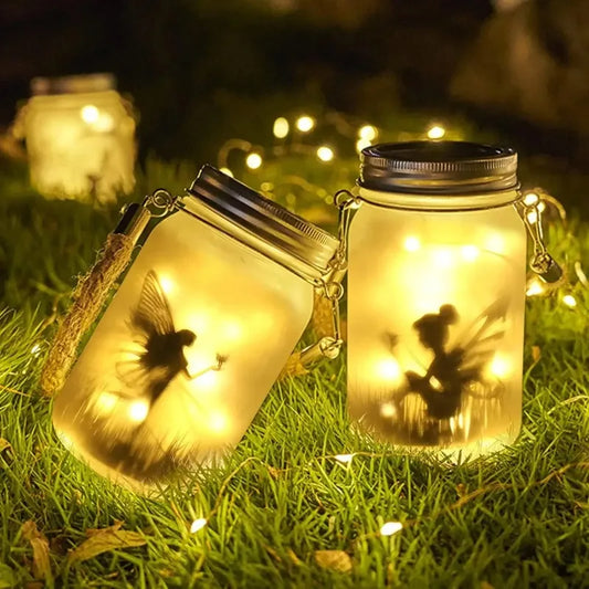 Solar LED Frosted Glass Mason Jar Fairy Light | Garden Decor Solar Garden Light Peaceful Pleasures Health and Wellness