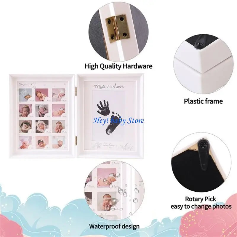 Foldable Baby Handprint Photo Frame | Nursery Keepsake Gift