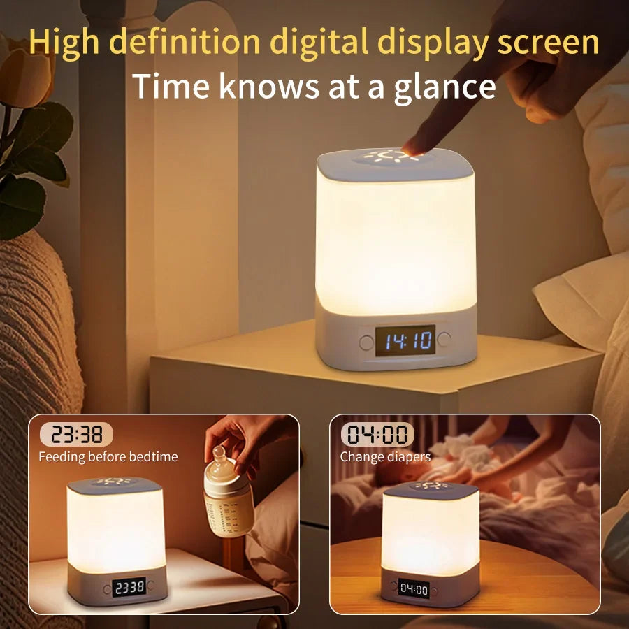 Touch Dimmable LED Night Lamp with Remote Clock Time Display or not Eye Protection Reading Lamp Bedside Night Light Rechargeable Peaceful Pleasures Health and Wellness