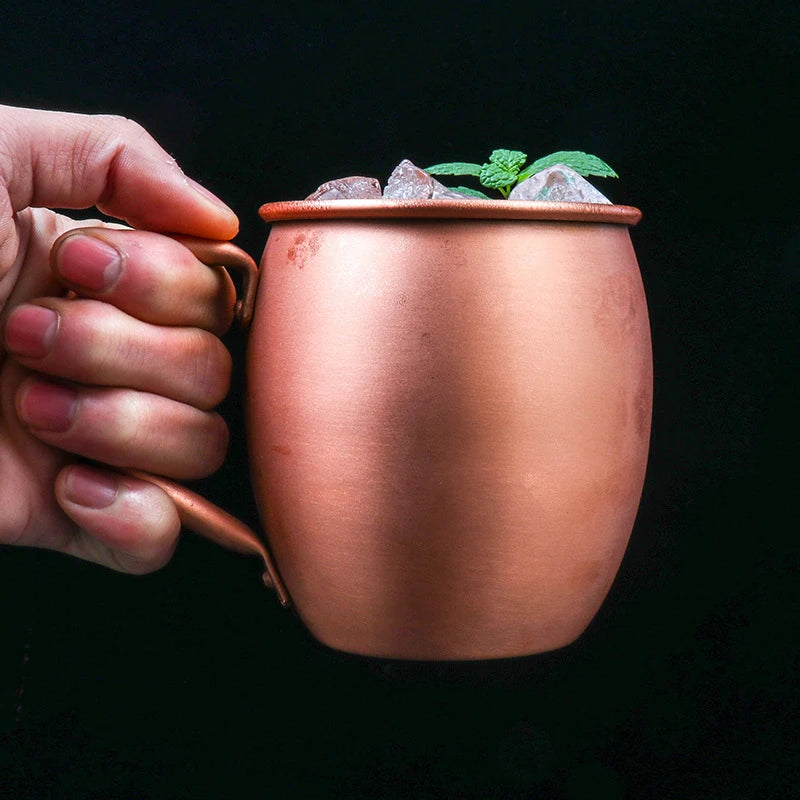 530ml 100% Copper Moscow Mule Mug Cocktail Wine Cup Hammered Coppery Beer Mugs Coffee Mug Milk Cup Bar Cup Drinkware Durable Peaceful Pleasures Health and Wellness