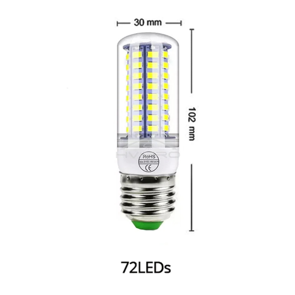 HVIERO E27 LED Corn Bulb 72-LED 5730SMD 360° Warm White 220V