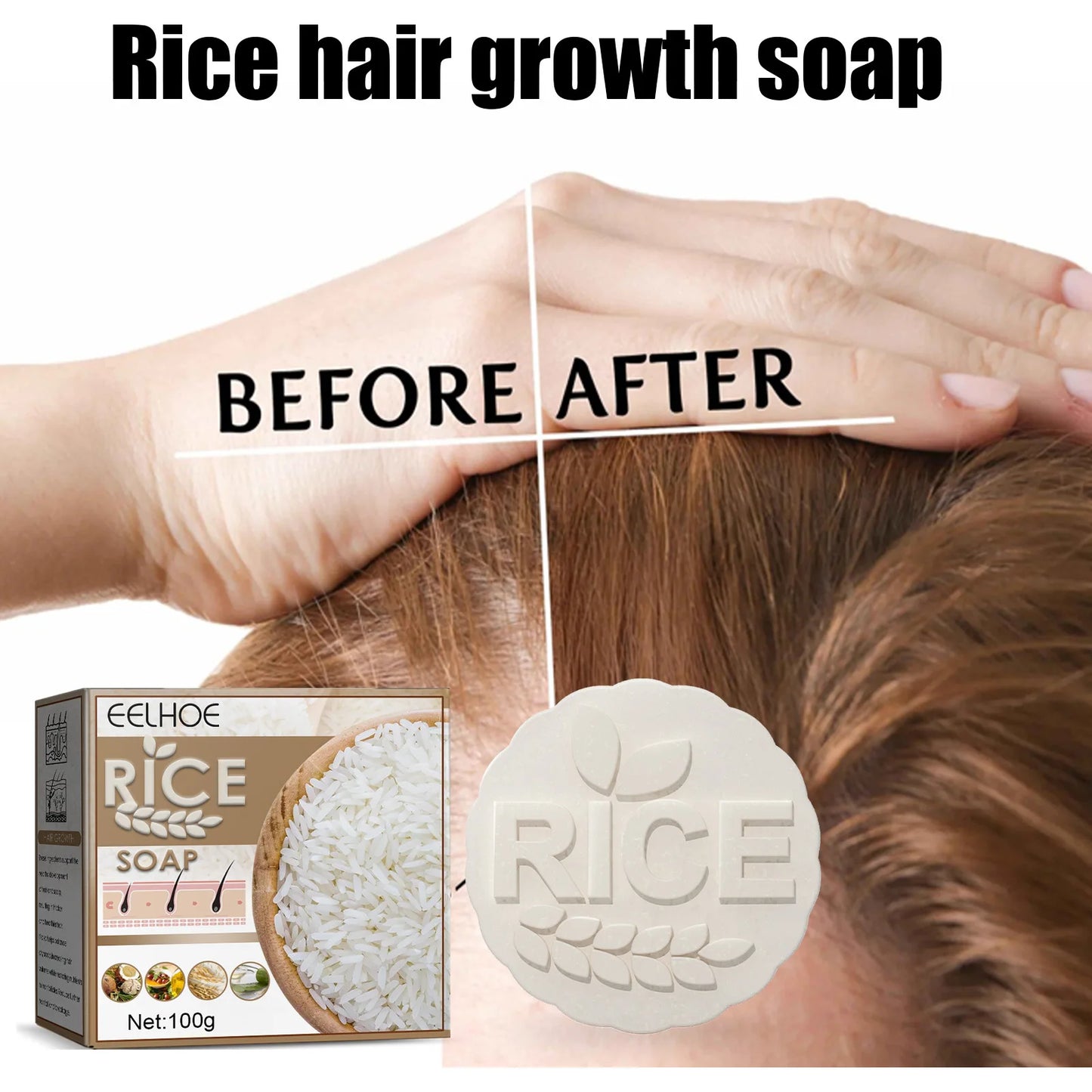 Hair Care Rice Soap Effectively Remove Dandruff Repairing Damaged Scalp Prevent Hair Loss Control Oil Moisturizing Rice Shampoo Peaceful Pleasures Health and Wellness
