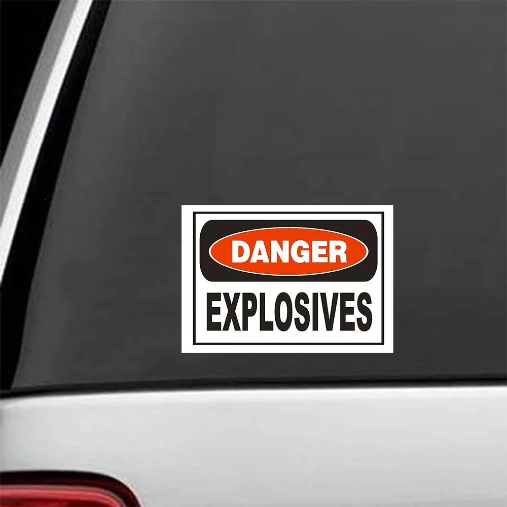Danger Explosives Safety Car Sticker Peaceful Pleasures Health and Wellness