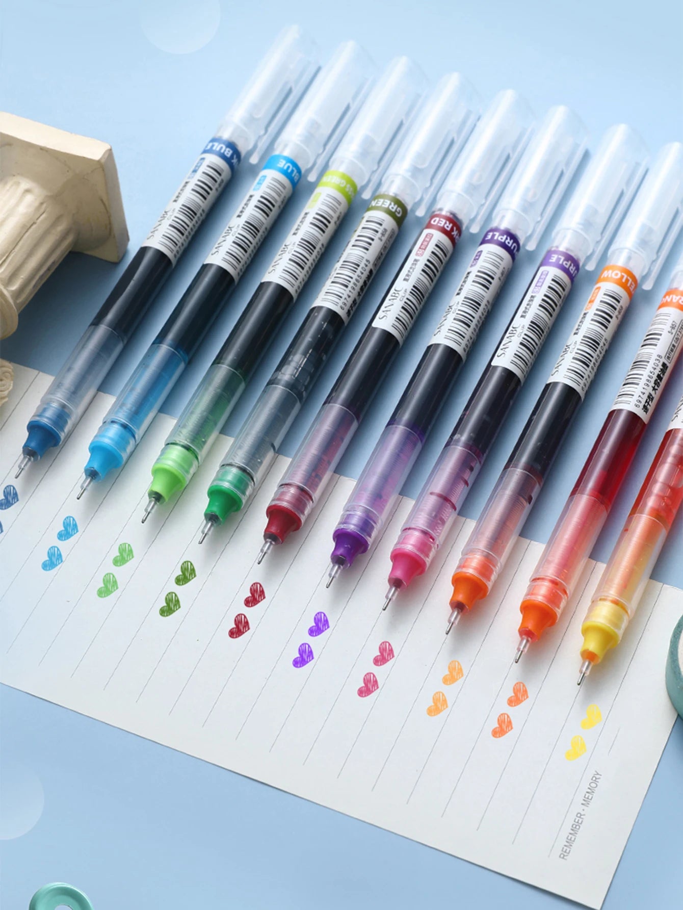10-Pack Color Gel Pens 0.5mm – Quick Dry, Large Capacity