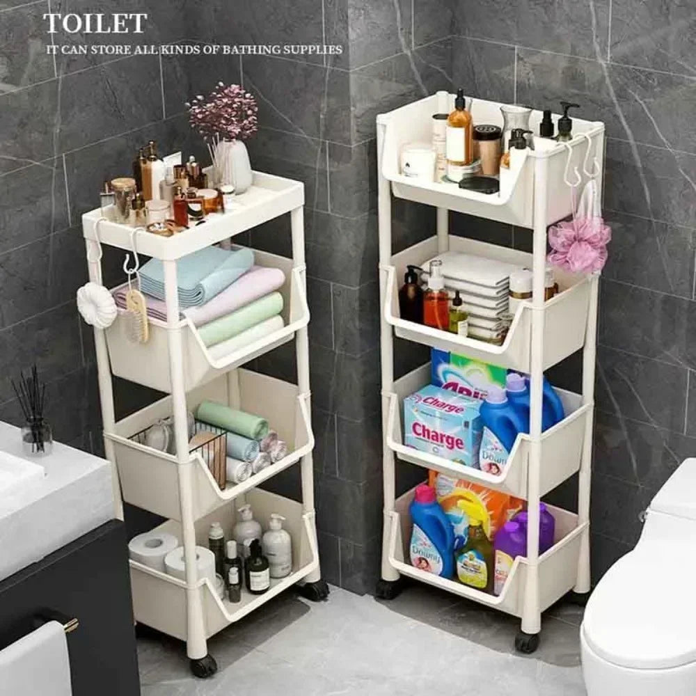 Rolling Multi-Layer Storage Shelf with Wheels – Kitchen, Bathroom & Bedroom Organizer Cart Peaceful Pleasures Health and Wellness