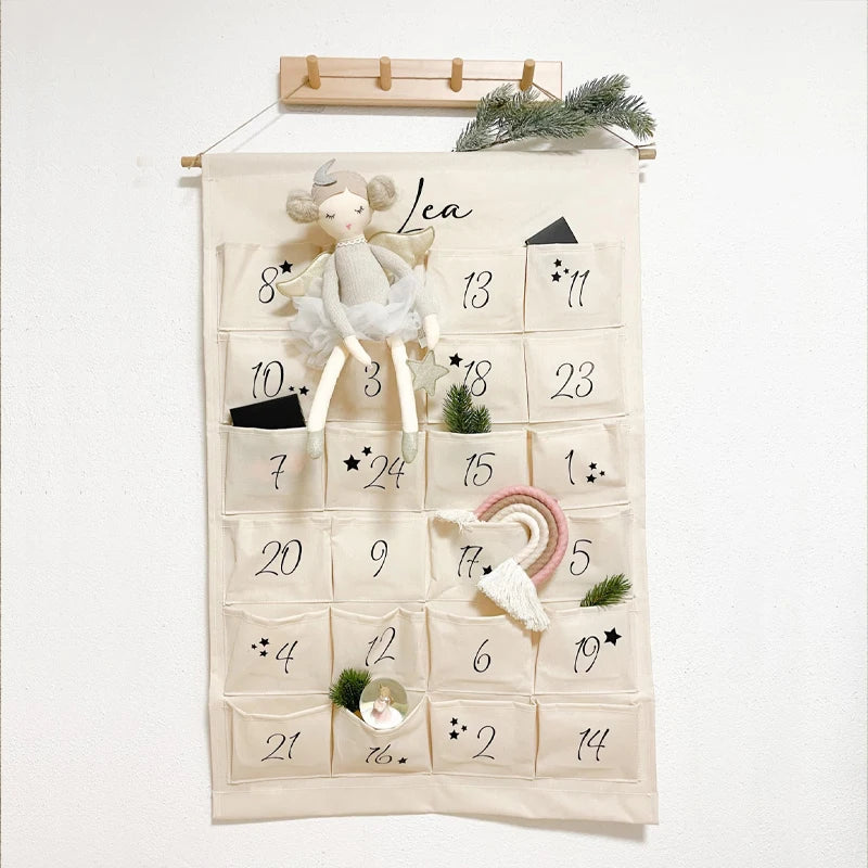 Personalized Christmas Advent Calendar – 24 Pockets Kids Gift Advent Calendar Peaceful Pleasures Health and Wellness