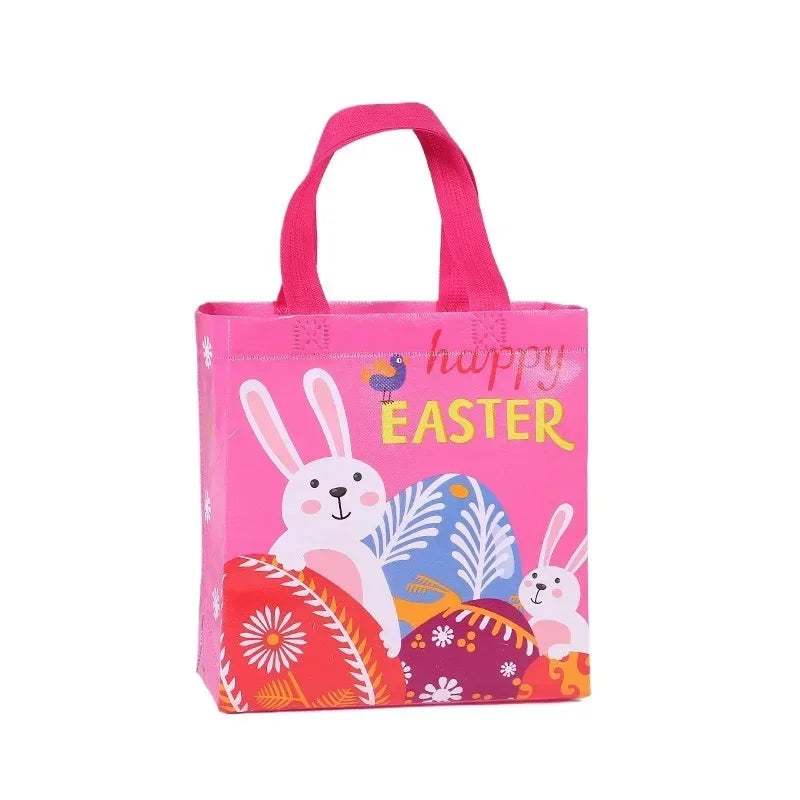 Easter Bunny Gift Bags with Handles – 50pc Non-Woven Bags