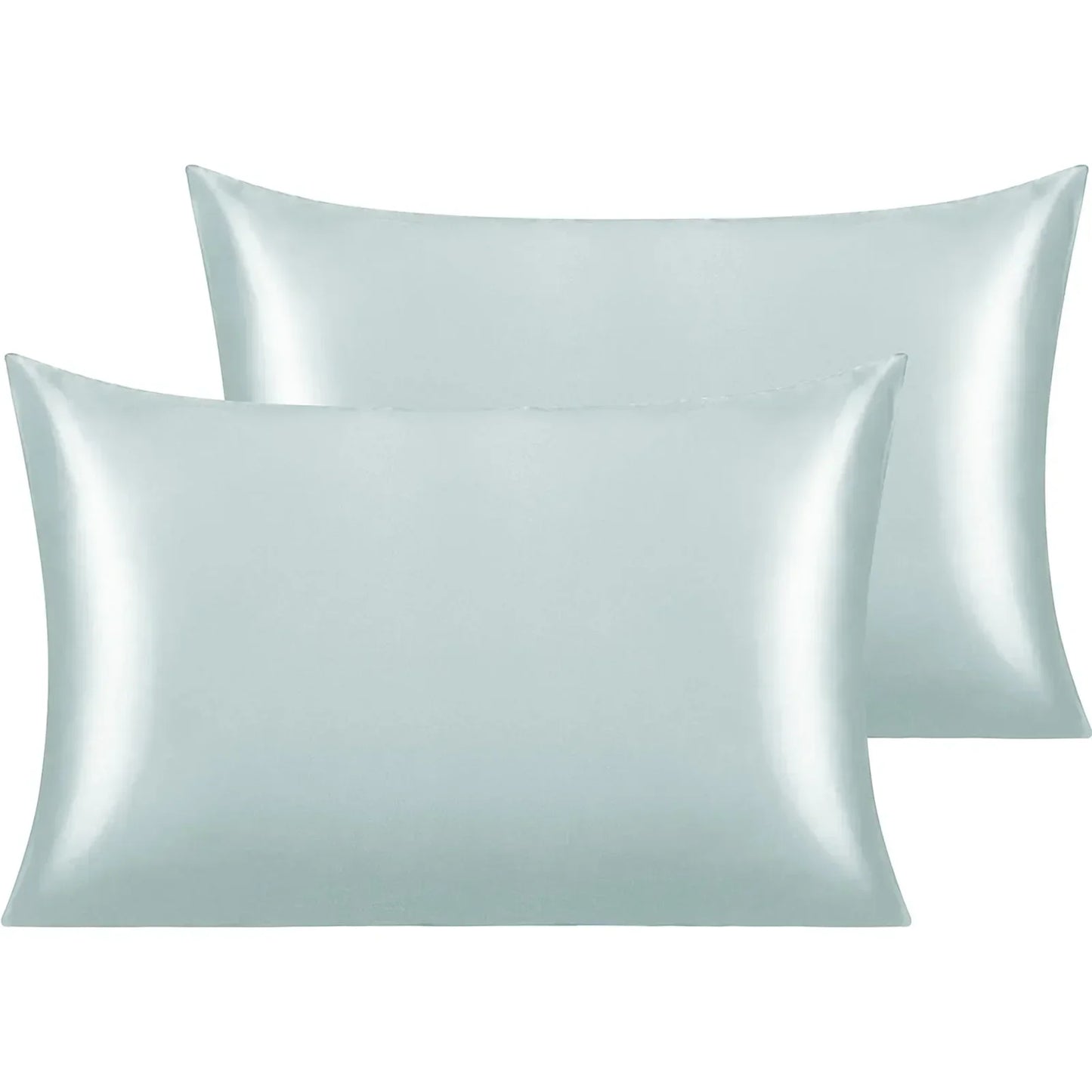 Set of 2/4pc Silky Stain Pillowcase Silky Pillowcase Natural Silk Pillowcase Standard Queen Size Mulberry Silk Pillow Case Peaceful Pleasures Health and Wellness Light Grey 51x66cm 2pcs