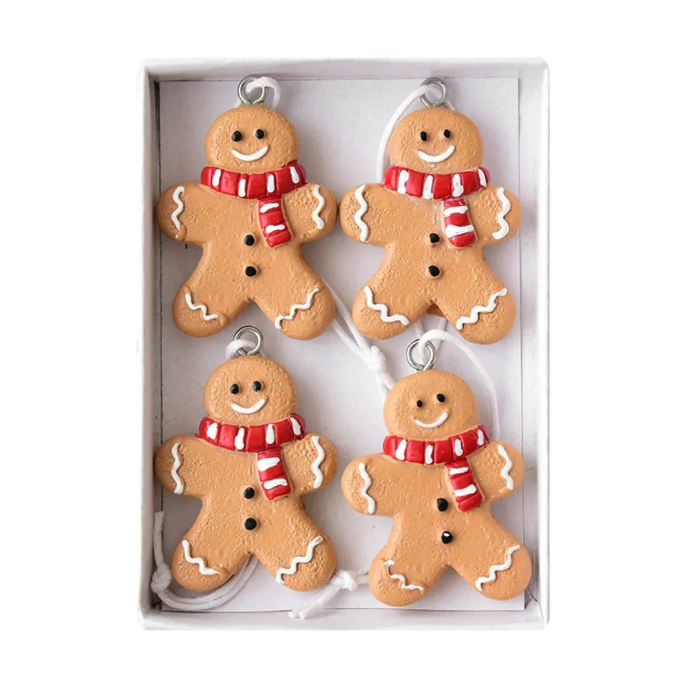 Christmas Resin Candy Ornament Set – 4 Festive Tree Pendants