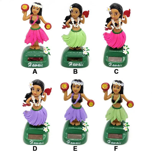 Hawaiian Girl Solar Dancing Figure Cute Bobblehead Car Dashboard Decor Shaking Head Doll for Car Interior Accessories & Gift Peaceful Pleasures Health and Wellness