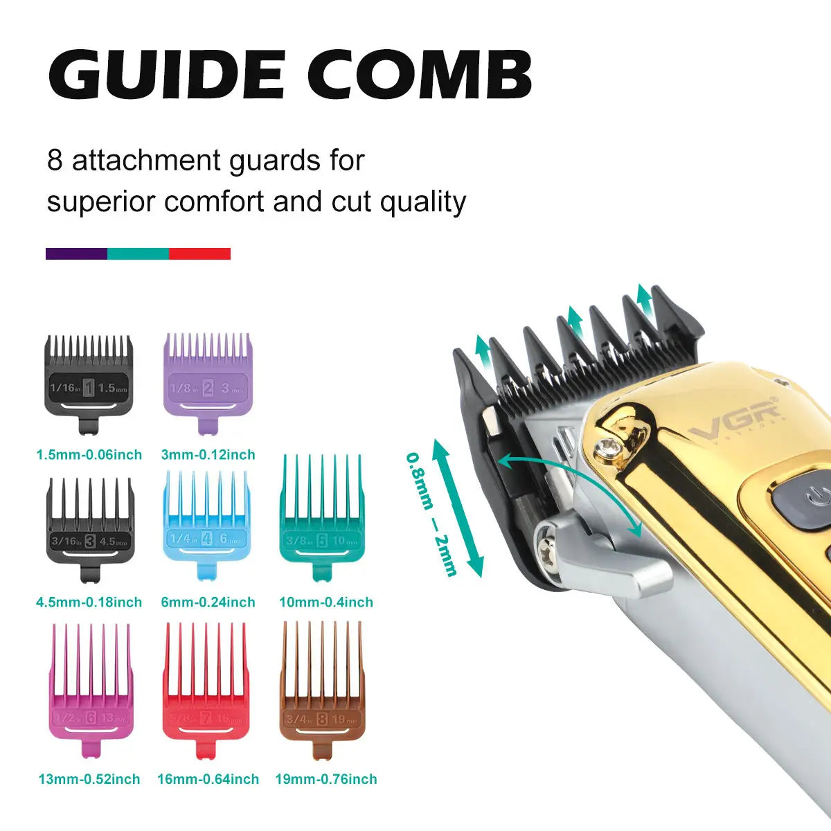 VGR 006 electric hair clipper metal retro men's electric push shear oil head carving LED intelligent digital hair trimming machi Peaceful Pleasures Health and Wellness