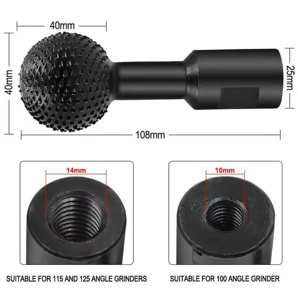 Spherical Wood Grinding Head for Angle Grinder M10/M14 Peaceful Pleasures Health and Wellness
