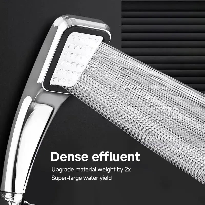 300-Hole Square Handheld Shower Head | High-Pressure Water Saving