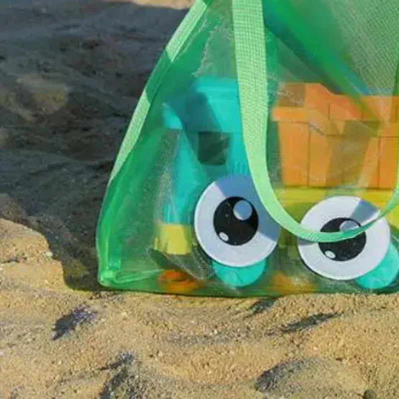 Cartoon Mesh Beach Toy Bag – Foldable Large Tote | JETTING