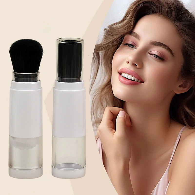 Multi-functional 2 in 1 Foundation Brush Makeup Brush Empty Travel Blush with Refillable Loose Powder Bottle Makeup Beauty Tools Peaceful Pleasures Health and Wellness