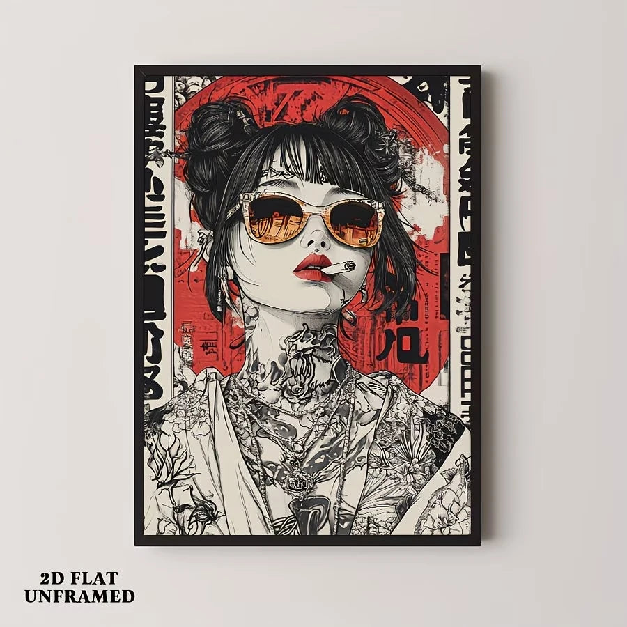 Modern Japanese Urban Chic Canvas Wall Art Print | Home Decor