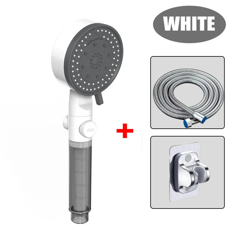 10-Mode Handheld Shower Head | Filter, High Pressure & Water Saving