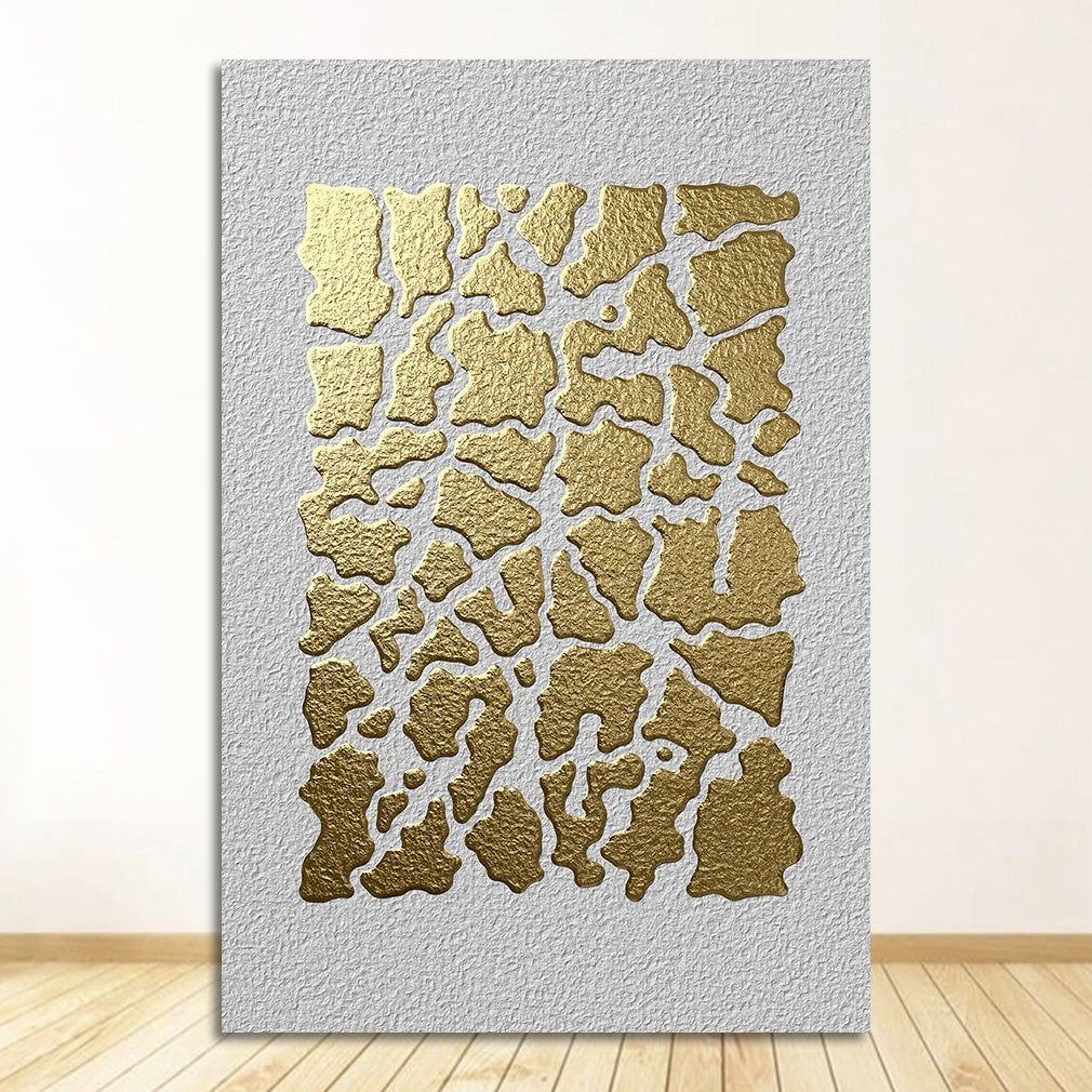 Golden Black Abstract Geometric Canvas Wall Art Poster Canvas Art Poster Peaceful Pleasures Health and Wellness 2091-02 50x70cm Unframed