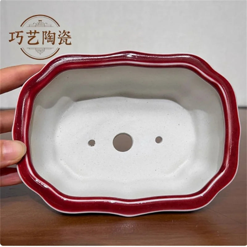 Porcelain Glazed Colorful Bonsai Pot | Ceramic Plant Pot