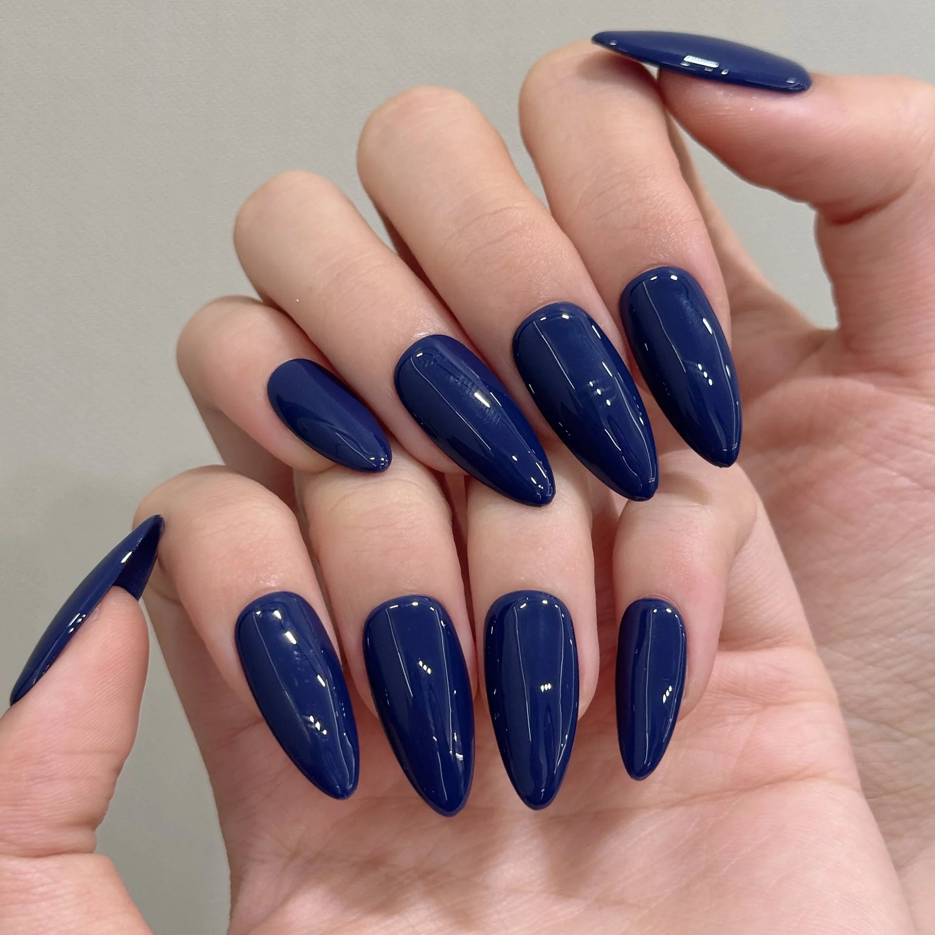 10pcs Handmade Press on Nails Simple Blue Color Fake Nails Set Full Cover Wearable Solid Color False Toe Nails Peaceful Pleasures Health and Wellness