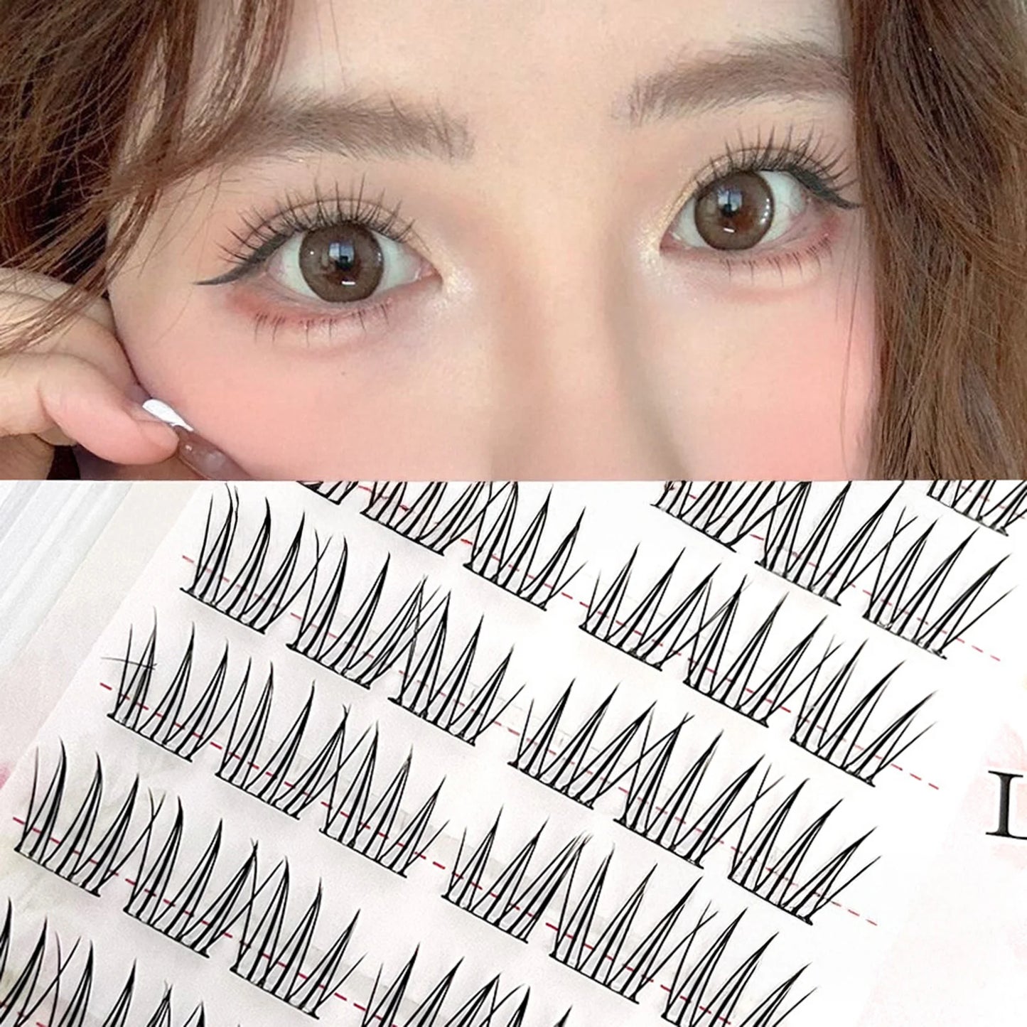 Korean Cluster Lashes | No Glue C Curl Wispy False Eyelashes