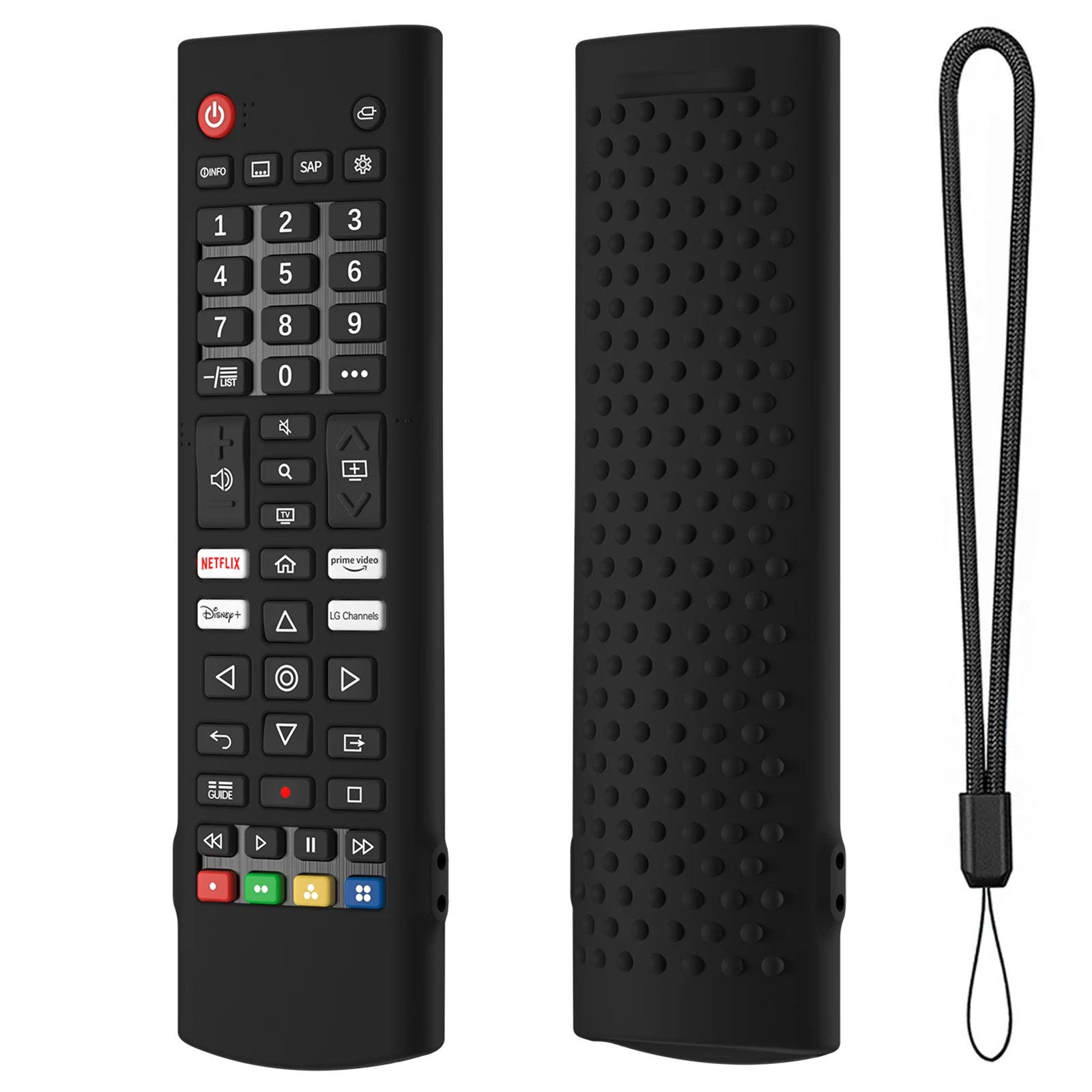 New For LG AKB76040302 LG AKB75375604 Remote Control Case Soft Silicone Protective Cover Compatible Replacement Accessories Peaceful Pleasures Health and Wellness for akb black