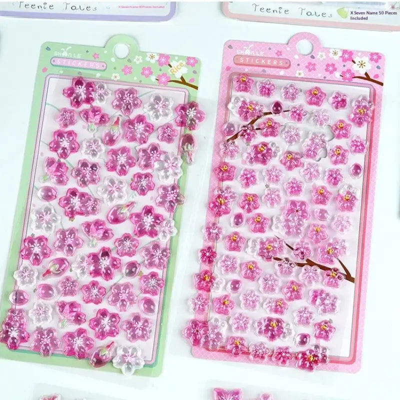 3D Cherry Blossom Stickers – Scrapbooking & Journal Decals