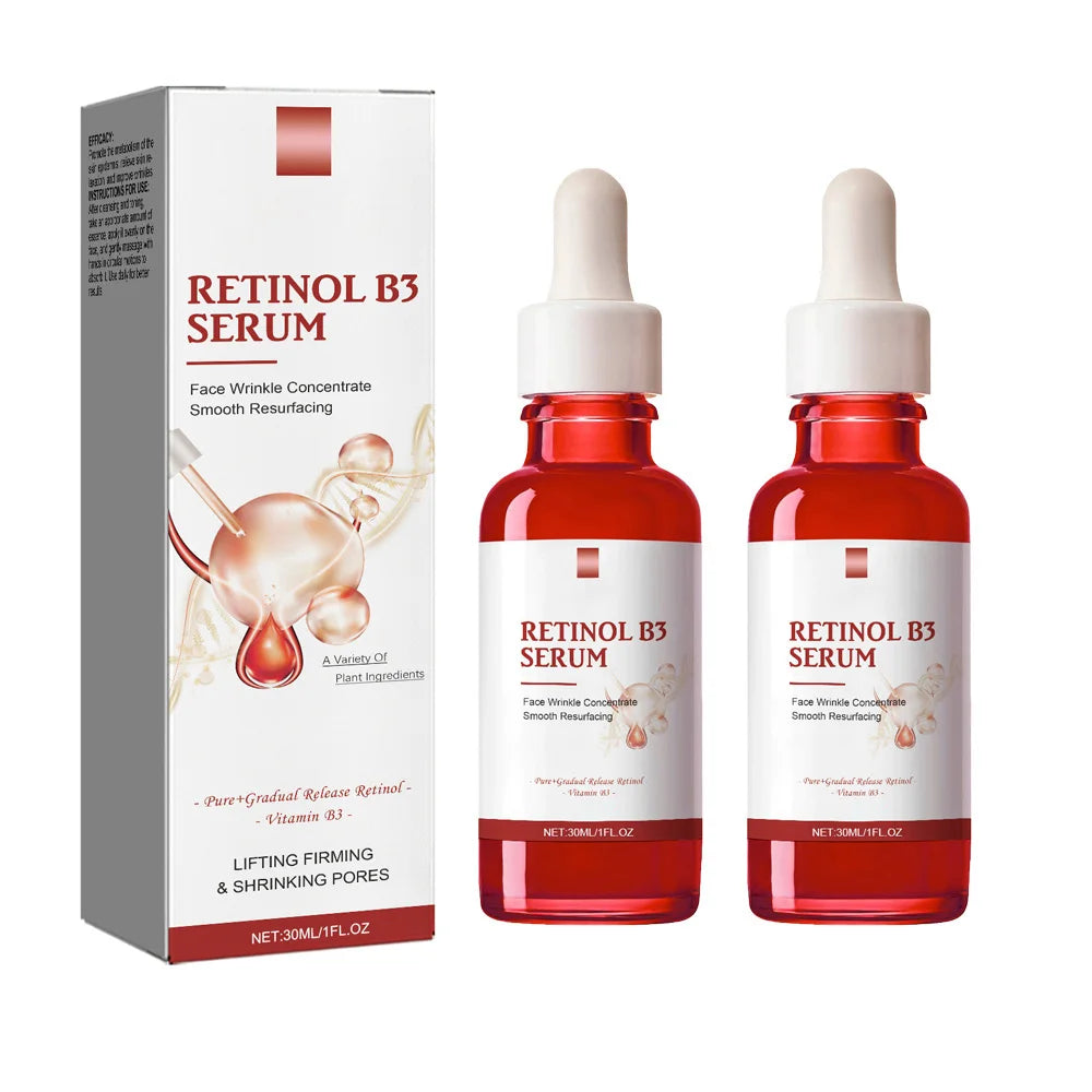 Retinol Facial Essence Fade Fine Line Face Serum Anti-Aging Pore Minimizing Hydrating Brightening Skin Treatment for Women Men Peaceful Pleasures Health and Wellness 2pcs