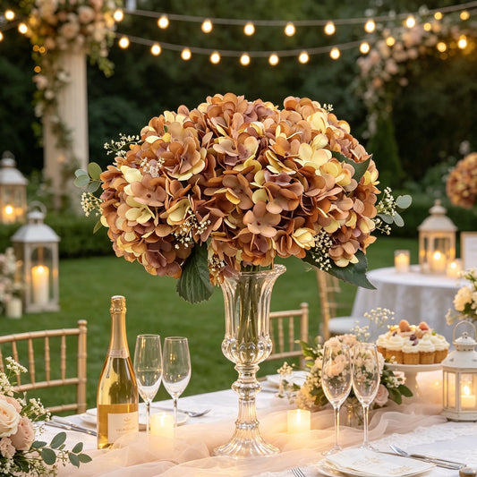 Artificial Silk Hydrangea Flowers | Indoor & Outdoor Decor Artificial Flower Bouquet Peaceful Pleasures Health and Wellness